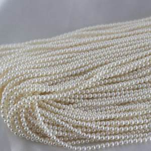 สร้อยคอมุกน้ำจืดทรงกลมเกือบสมบูรณ์แบบ เม็ดเล็ก 3-4 มม. ผลิตภัณฑ์กึ่งสำเร็จรูป - Product Image 2