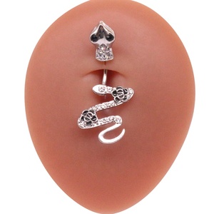 <span class=keywords><strong>Gaby</strong></span> nuevo diseño Sexy serpiente doble montaje vientre anillo de acero inoxidable al por mayor Piercing joyería - Product Image 3