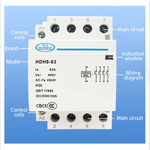 4P 63A 2NO 2NC 400V AC 3-Phasen Modularer DIN-Schienen-Kontaktor für den Haushalt HDH8-63 HANDELE - Product Image 3