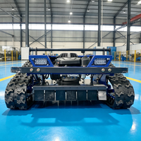 Robot tondeuse à gazon sur chenilles en caoutchouc avec moteur à essence quatre temps pour usage domestique, ranch et outils de jardinage haute performance
