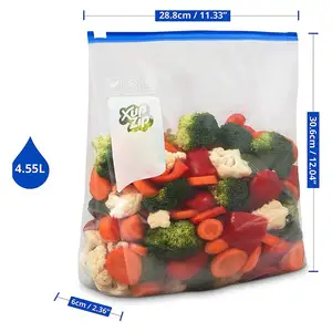 Eco-Friendly And Airtight Seal Freezer Plastic Slider Bags Perfect For Storing Fruit Veggies Meat Milk