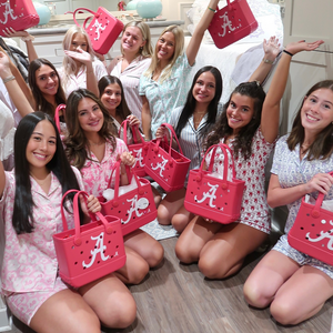 Maßgefertigte Griechische Buchstaben EVA Tragetasche Wasserdichte Sorority-Rekrutierungs-Geschenktasche Groß<span class=keywords><strong>e</strong></span> Kapazität Strandtasche - Product Image 3