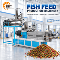 Chaîne d'extrusion à double vis pour la production d'aliments pour poissons flottants et coulants, et la transformation d'aliments pour crevettes et animaux aquatiques