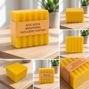 Turmeric Lemon Kojic Acid Soap Natural Face <strong>Body</strong> Whitening Acne Removal Private Label - Product Image 4