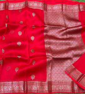 Saris en soie brocart de luxe avec un riche tissage en zari, élégants saris indiens pour mariage et fêtes, designs classiques traditionnels - Product Image 5