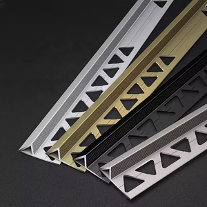 Venta caliente negro oro metal pared borde lateral perfil triángulo aluminio azulejo embellecedor esquina - Product Image 3