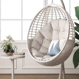 Chaise suspendue en forme de <span class=keywords><strong>nid</strong></span> d'oiseau, balançoire suspendue d'extérieur, panier en rotin, chaise à bascule, berceau paresseux, mobilier de balcon, patio en plein air - Product Image 3