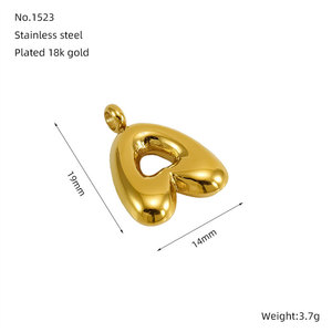จี้ตัวอักษรแบบหนาเคลือบทอง 14k 18k ไม่ลอก 316L สแตนเลสสตีล สำหรับทำเครื่องประดับ - Product Image 5
