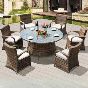 Muebles de Mimbre Modernos para Patio y Jardín, Resistentes a la Intemperie, Muebles de Jardín para Exteriores, Juego de Mesa de Comedor para Patio, Juego de Sofás de Ratán para Exteriores - Product Image 2