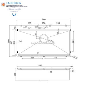 860x500mm Stepped Single Bowl Stainless Steel Workstation <strong>Kitchen</strong> <strong>Sink</strong> for Lavaplatos With Topmount <strong>Clips</strong> - Product Image 2