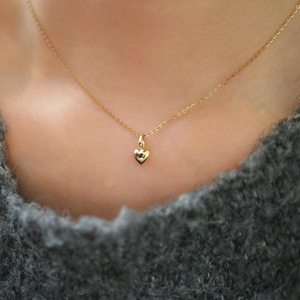 Collana con Ciondolo a Cuore in Argento Sterling 925, Gioiello Raffinato Minimalista Dorato 2024 - Product Image 4