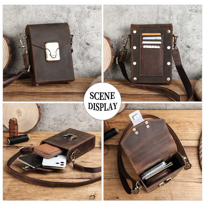Handle A5 6 Ring Binder Notebook Planner Genuine Leather Zipper Portfolio Notebook - View #2