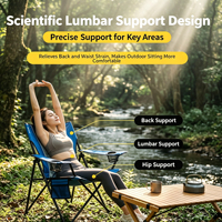 Chaise de camping pliable moderne avec dossier en maille respirante et support multi-points pour le camping, la pêche, la plage, les pique-niques et le parc