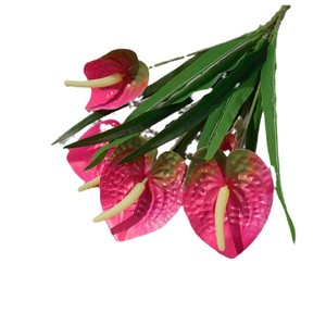 Artificial Anthurium <b>Flowers</b> Mixed Colors <b>Silk</b> <b>Flower</b> Home Decor Handmade Injection Molding - Product Image 5