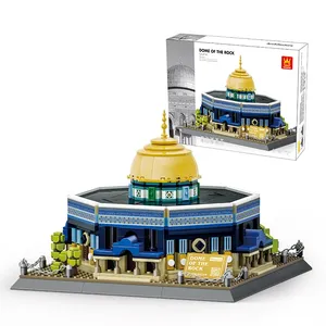 islamic toys muslim dome of the rock model mosque building block set bricks toy for kids wholesale custom legoing set for adults
