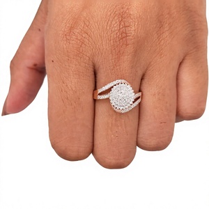แหวนหมั้นเพชรแล็บโกรว์ทรงคลัสเตอร์สไตล์วินเทจ 0.40 กะรัต จาก Lurba Jewels ตัวเรือนทองคำชมพู 14K แท้ พร้อมใบรับรอง IGI รุ่นพิเศษ - Product Image 3