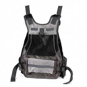 Échantillon gratuit Vente en gros en usine Gilet de pêche à la mouche en polyester imperméable et respirant avec sac à dos - Product Image 3