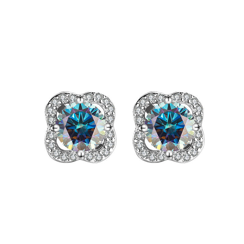 Colorful blue (Mosan diamond +GRA certificate + Bl