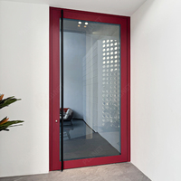 Technologie avancée Personnalisé Supérieur Aluminium Insonorisé Double Verre Trempé Portes Pivotantes d'Entrée