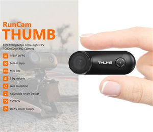 กล้อง RunCam THUMB Mini HD Action FPV 1080P 60FPS น้ำหนัก 9.8 กรัม มุมมองภาพ 150 องศา พร้อมระบบ Gyroflow Stabilization 2 ช่องสัญญาณ วัสดุเรซิ่น สำหรับ RC S DIY - Product Image 4