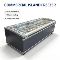Vitrine Réfrigérée Horizontale Commerciale XY à Volume Super Grand, Double Usage, avec Verre Trempé pour Viande, Poisson et Produits Frais