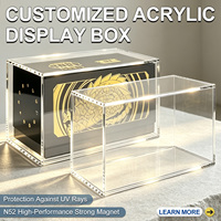 Boîtier de rangement magnétique en acrylique transparent pour cartes TCG, étui rigide anti-poussière pour collection de boosters, présentoir