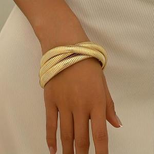 กำไลข้อมือทองเหลืองสไตล์วินเทจ ดีไซน์ทันสมัย สวยหรู พกพาสะดวก สำหรับผู้หญิงและเด็กผู้หญิง - Product Image 2