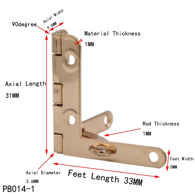 Approvisionnement d'usine accessoires en métal petite boîte en bambou charnières