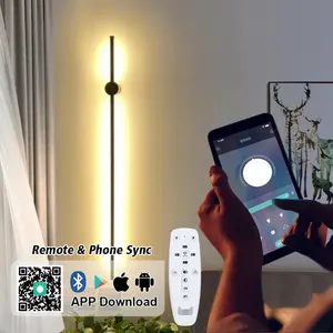 Lâmpada LED de parede com controle remoto e interruptor de toque, lâmpada de parede longa para decoração de casa