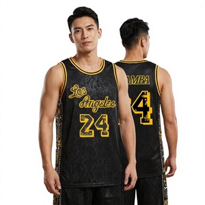 Camiseta sin mangas de baloncesto para hombre, negra, de malla transpirable, ajuste holgado, para deportes y entrenamiento de verano, talla grande, con letras bordadas - Product Image 1
