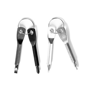 Destornillador Phillips y plano portátil <span class=keywords><strong>con</strong></span> llavero, mini destornillador de bolsillo, herramienta de reparación, gadget de jardín W24-463 - Product Image 2