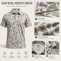 Kaos Polo Grafis Klasik Pria Motif Bunga Kerah Kancing Lengan Pendek Kasual Bahan Bernapas untuk Golf