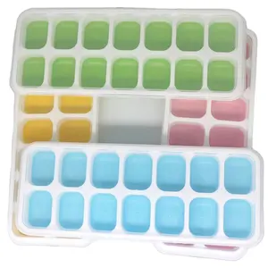 2023 Hot Selling Food Grade Durable Easy Release Silicone ice Cube Molds 14 Ice Trays Ice Cube Trays With Lids