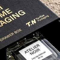 Boîte à parfum rigide noire de luxe personnalisée avec insert ajusté pour présentation