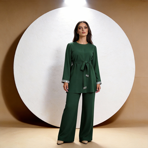 Robe Abaya en Polyester Patchwork Chic Élégante de Luxe Personnalisée pour Occasions Spéciales pour Femmes Musulmanes - Product Image 4