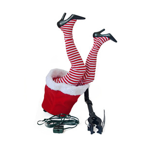 Decorazioni Natalizie Animate Gambe Scalcianti <span class=keywords><strong>di</strong></span> Babbo <span class=keywords><strong>Natale</strong></span> ed Elfo Grinch Incastrate nell'<span class=keywords><strong>Albero</strong></span> <span class=keywords><strong>di</strong></span> <span class=keywords><strong>Natale</strong></span> - Product Image 3