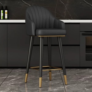 Cina all'ingrosso fabbrica elegante pelle nera cuscini da Bar sgabelli da <span class=keywords><strong>cucina</strong></span> sgabello <span class=keywords><strong>sedia</strong></span> con schienale - Product Image 1