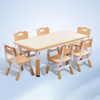 Ensemble table et chaises pour enfants, style minimaliste, 4 places, bureau pour tout-petits, mobilier pour garderie et salle de classe