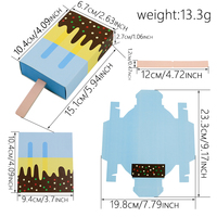 Boîtes cadeaux en papier en forme de sucette glacée 3D, boîtes pliables en papier pour glaces, boîtes à dragées pour fête, mini boîtes à friandises pour anniversaire, mariage