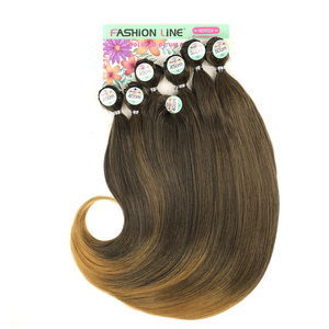 Synthetic Hair <strong>Weave</strong> Bundles 16 18 20 20 Inches 6Pieces/Pack Black Color <strong>Quick</strong> <strong>Weave</strong> Sew in Extension Very Soft Bundles - Product Image 2