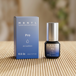 Colle pour extensions de cils MBNTL Korean HQ 5ml, 99,8% monomère japonais, séchage rapide 0,5-1s, résistante à l'huile et à l'eau, certifiée ISO22716 - Product Image 1