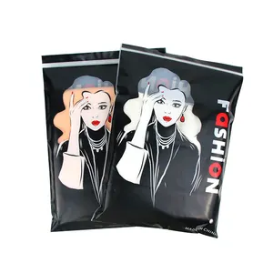 Custom Wig Packaging Bag Human Hair Self Seal Ziplock Plastic Bags Black Resealable Wigs Plastic Packaging with Own Logo Printed