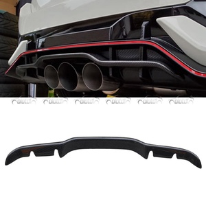 B Style Carbon Rear Bumper Lip Fins Spoiler Splitter <b>Diffuser</b> for Honda for Civic 10th FK8 Type R 2016-2021 New Condition - Product Image 2