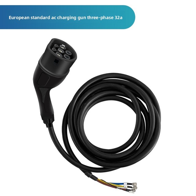 Factory Direct Sales EU Type 2 Standard Charging Gun Head New Energy Vehicle Charging Plug 16A 32A Cable Electronic