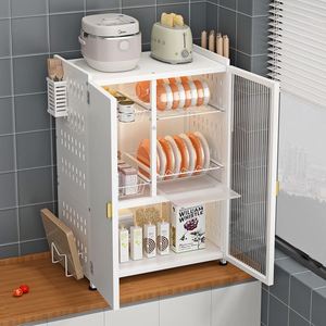 Étagère à vaisselle moderne en métal multi-niveaux grande capacité avec design gain de place pour le rangement des assiettes et des bols - Product Image 2