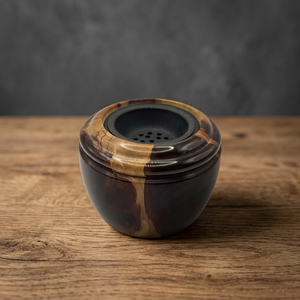Brûleur d'encens artisanal en bambou et résine naturelle, diffuseur d'arômes avec coupelle métallique pour maison, hôtel, restaurant, parfum, Ramadan, Aïd - Product Image 1