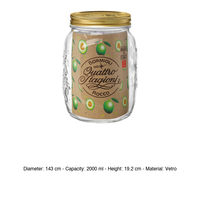 Pot en verre Bormioli Rocco 4 Stagioni, 2 L, H 19 cm, Ø 14,3 cm, sans couvercle