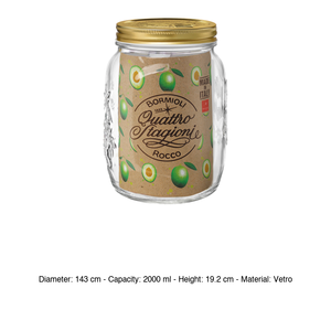 Bormioli Rocco 4 Stagioni Glass Jar, 2 L, H 19 cm, Ø 14.3 cm, without Lid - Product Image 3