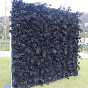 Черная Роза стены фон перо страуса свадебный фон декоративная стена