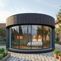 Maison ronde de luxe de 8 m de diamètre, construction modulaire de haute qualité, design moderne, utilisation extérieure, maisons préfabriquées de haute qualité